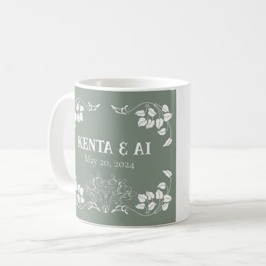 Personalisierte Jugendstil Kaffeetasse (Vorderseite Links)