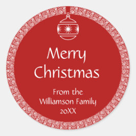 Personalisierte Jugendstil Retro Weihnachtsgeschen Runder Aufkleber