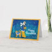 Personalisierte Jugendstildame mit Doodle Dog Feiertagskarte (Vorderseite)