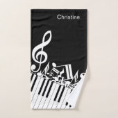 Personalisierte Jumbled-Musiknotizen und -Klaviert Badhandtuch Set (Handtuch)