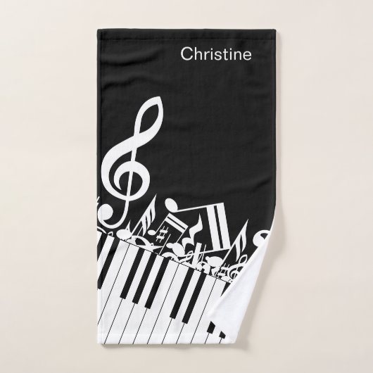 Personalisierte Jumbled-Musiknotizen und -Klaviert Badhandtuch Set (Handtuch)