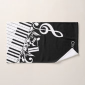 Personalisierte Jumbled-Musiknotizen und -Klaviert Badhandtuch Set (Handtuch)