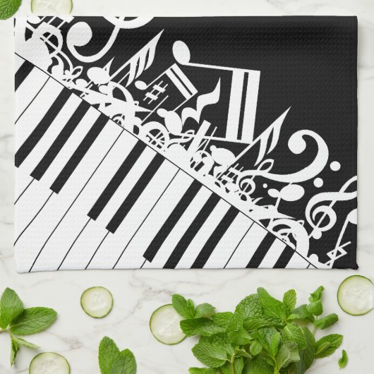 Personalisierte Jumbled-Musiknotizen und -Klaviert Handtuch (Gefaltet)