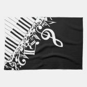 Personalisierte Jumbled-Musiknotizen und -Klaviert Handtuch (Horizontal)