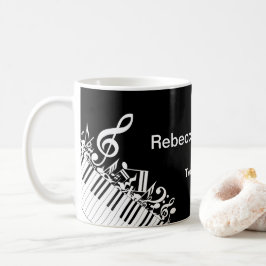 Personalisierte Jumbled-Musiknotizen und -Klaviert Kaffeetasse