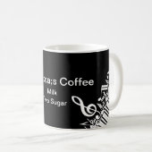 Personalisierte Jumbled-Musiknotizen und -Klaviert Kaffeetasse (VorderseiteRechts)