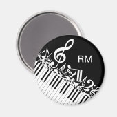 Personalisierte Jumbled-Musiknotizen und -Klaviert Magnet (Vorderseite/Rückseite)