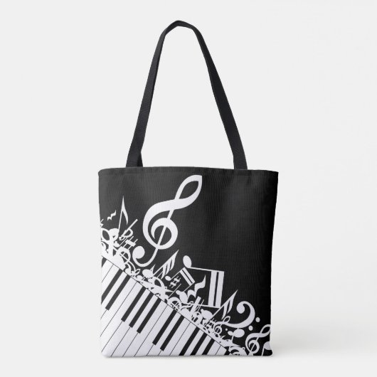 Personalisierte Jumbled-Musiknotizen und -Klaviert Tasche (Rückseite)