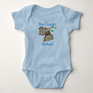 Personalisierte Junge Affen Big Cousin Baby Strampler