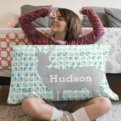 Personalisierte Junge Hirsche Abstrakte Dreiecke Kissenbezug