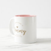 Personalisierte Junge Mutter Baby Ankündigung Zweifarbige Tasse (Vorderseite Links)