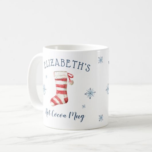 Personalisierte Junge oder Girl Holiday Hot Cocoa  Kaffeetasse (Vorderseite Links)