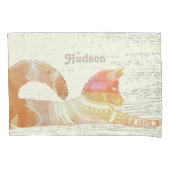 Personalisierte Junge Zimmer Fox Holzstruktur Kissenbezug (Vorderseite)