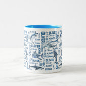 Personalisierte Jungen benennen Tasse mit Haigeträ (Mittel)