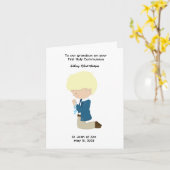 Personalisierte Jungen Erste Heilige Kommune Karte (Gelbe Blume)