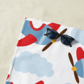 Personalisierte Jungen-Flugzeuge Strandtuch (Beispiel)