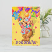 Personalisierte Jungen Geburtstags-Grußkarte Dankeskarte (Stehend Vorderseite)