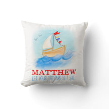 Personalisierte Jungen Kinderzimmer Segelboot Name