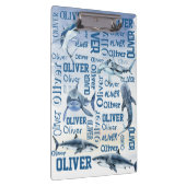 Personalisierte Jungen mit Hai-Collage Klemmbrett (Rechts)