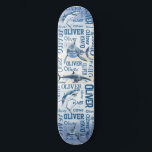 Personalisierte Jungen mit Hai-Collage Skateboard<br><div class="desc">Personalisierte Jungen nennen sich mit Haikeule Skateboard. Es ist ein nettes Geschenk für Jungs und Männer,  für alle,  die Ozean und Haie mögen.</div>
