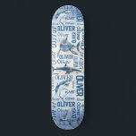 Personalisierte Jungen mit Hai-Collage Skateboard<br><div class="desc">Personalisierte Jungen nennen sich mit Haikeule Skateboard. Es ist ein nettes Geschenk für Jungs und Männer,  für alle,  die Ozean und Haie mögen.</div>