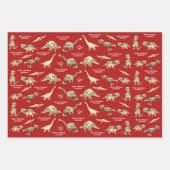 Personalisierte Jungen Name Niedlich Weihnachtsdin Geschenkpapier Set (Vorderseite 2)