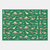 Personalisierte Jungen Name Niedlich Weihnachtsdin Geschenkpapier Set (Vorderseite)