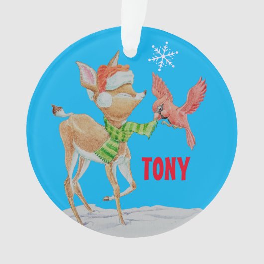 Personalisierte Jungen Weihnachtsschmuck Ornament (Vorderseite)