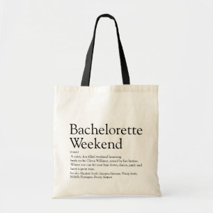 Personalisierte Junggesellinnen-Wochenend-Definiti Tragetasche