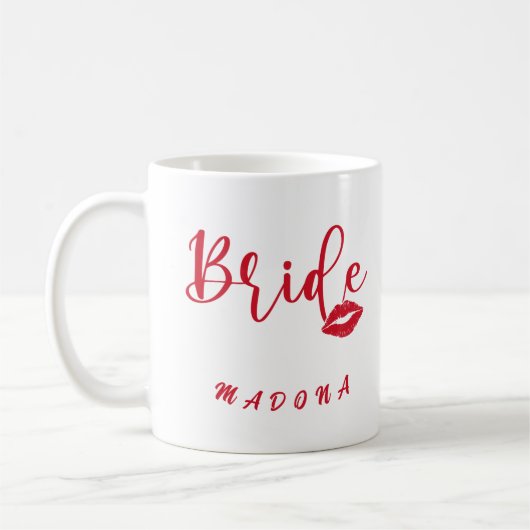 Personalisierte Junggesellinnenabschied-Braut Kaffeetasse (Links)