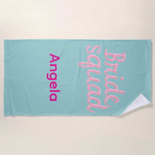 Personalisierte Junggesellinnenparty Strandtuch (Vorderseite)