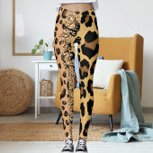 Personalisierte Jungle Cat Print Wildtier Muster Leggings