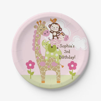 Personalisierte Jungle Girl Geburtstagsparty Telle Pappteller