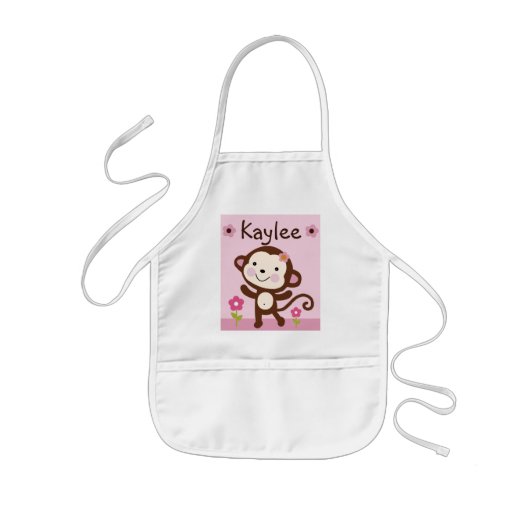 Personalisierte Jungle Jill/Girl Monkey Child's Sc Kinderschürze (Vorne)