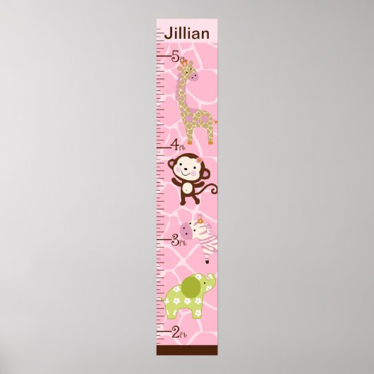 Personalisierte Jungle Jill Growth Chart #2 Poster (Vorne)