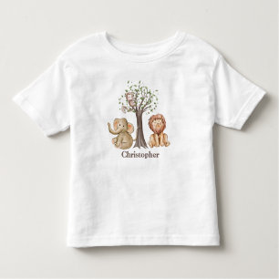Personalisierte Jungle Safari Tiere Löwenaffe Kleinkind T-shirt