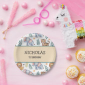 Personalisierte Jungle Safari Tiere Wasserfarbe Pappteller (Party)