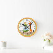 Personalisierte Jungle Stack Tiere Kinderzimmer Uh Runde Wanduhr (Zuhause)