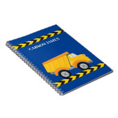 Personalisierte Jungs Dump Truck Blue Kids Notizblock (Rechte Seite)