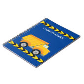 Personalisierte Jungs Dump Truck Blue Kids Notizblock (Linke Seite)
