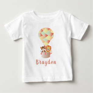 Personalisierte Jungtiere in Ballonfarben Baby T-shirt