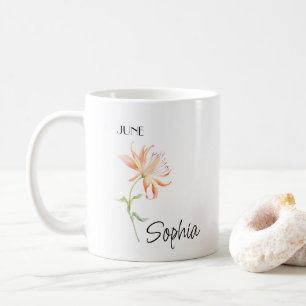 Personalisierte Juni-Blume, Kaffeetasse
