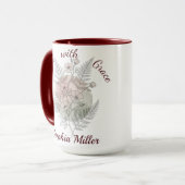 Personalisierte Juni-Geburtsblume Rose Benutzernam Tasse (Vorderseite Links)