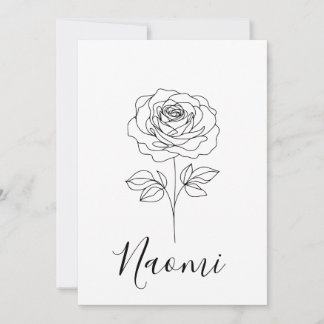 Personalisierte Juni Rose Geburtstag Blume Geschen Einladung