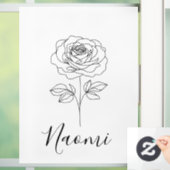 Personalisierte Juni Rose Geburtstag Blume Geschen Fensteraufkleber (Zuhause)