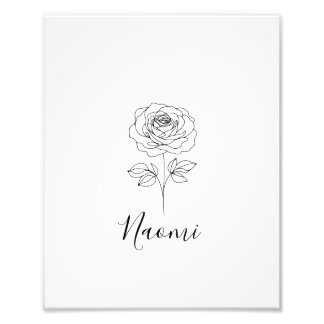 Personalisierte Juni Rose Geburtstag Blume Geschen Fotodruck