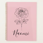 Personalisierte Juni Rose Geburtstag Blume Geschen Planer (Vorderseite)