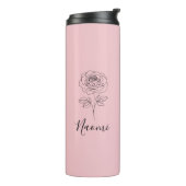 Personalisierte Juni Rose Geburtstag Blume Geschen Thermosbecher (Nach links gedreht)