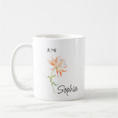 Personalisierte Juniblume, Kaffeetasse (Links)