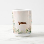 Personalisierte Junigeburtsblume Rose und Geißblat Kaffeetasse (Mittel)